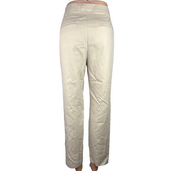 Ann Taylor White High Rise Flat Front Career Straight Leg Dress Pants Size 10 - Picture 3 of 5